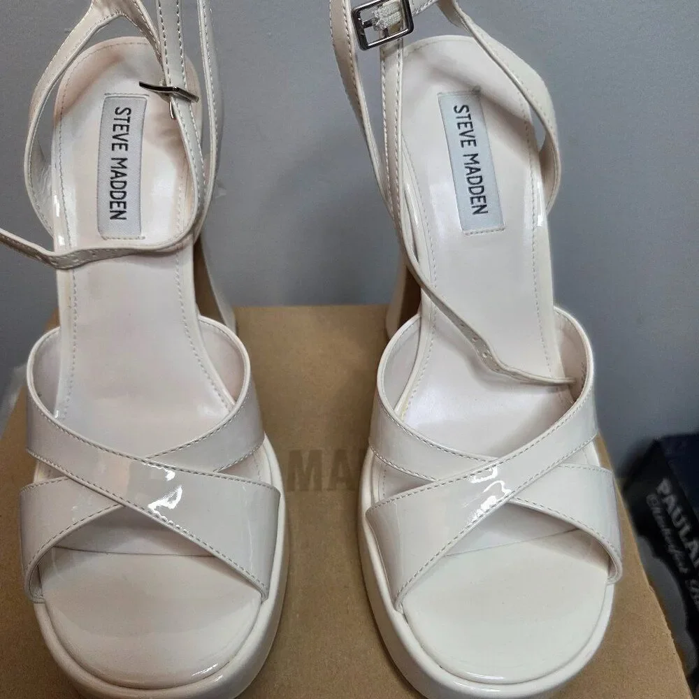 Steve Madden Liandra Platform Sandals, Tali Bone, Size 10